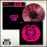 The K's - Pretty On The Internet - (Wax and Beans Alternate Sleeve + Berry with Black Splatter Vinyl w/ Magnetic Slice) (Signed & Numbered Slice) (Now Spinning 001) + Wooden Block Display Stand