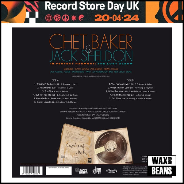 Chet Baker & Jack Sheldon - Chet Baker / Jack Sheldon - The Lost Studio Album (1LP) (RSD24)