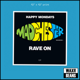 Happy Mondays - Pills ‘n’ Thrills and Bellyaches (Dinked Archive Edition A.32) (Yellow + Blue "Vinyl Pill" Split Vinyl + 12x12 Print + Foil Sticker + Obi-Strip) (Numbered)