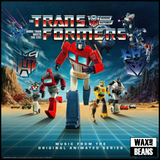 The Transformers - Hasbro Presents: Transformers - Music from the Original Animated Series (2LP Metallic Silver with Swirls of Red and Blue and Purple and Blue Vinyl)
