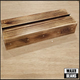 Wax and Beans Exclusive Now Spinning Block (Solid Wood Record Display Stand with Magnets) - Distressed Oak
