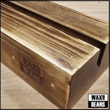 Wax and Beans Exclusive Now Spinning Block (Solid Wood Record Display Stand with Magnets) - Distressed Oak