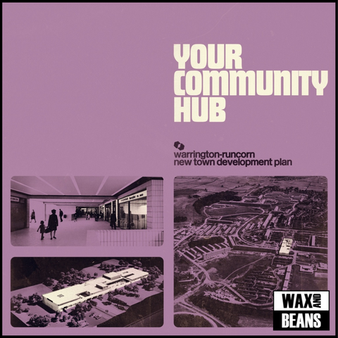 Warrington-Runcorn New Town Development Plan - Your Community Hub (Clear with Cream and Purple Splatter)