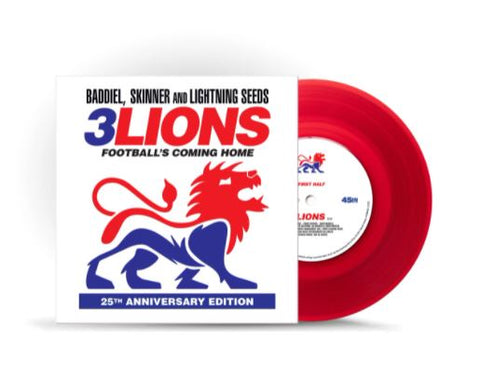 Baddiel, Skinner & The Lightning Seeds - 3 Lions 96/98 (25th Anniversary Edition 7" Red Vinyl) (Three Lions)