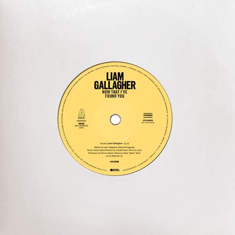 Liam Gallagher - Now That I've Found You (7" Single)