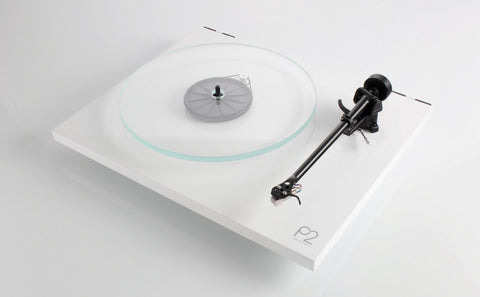 Rega P2 Planar Turntable - Black / Red / White (Includes Lid)